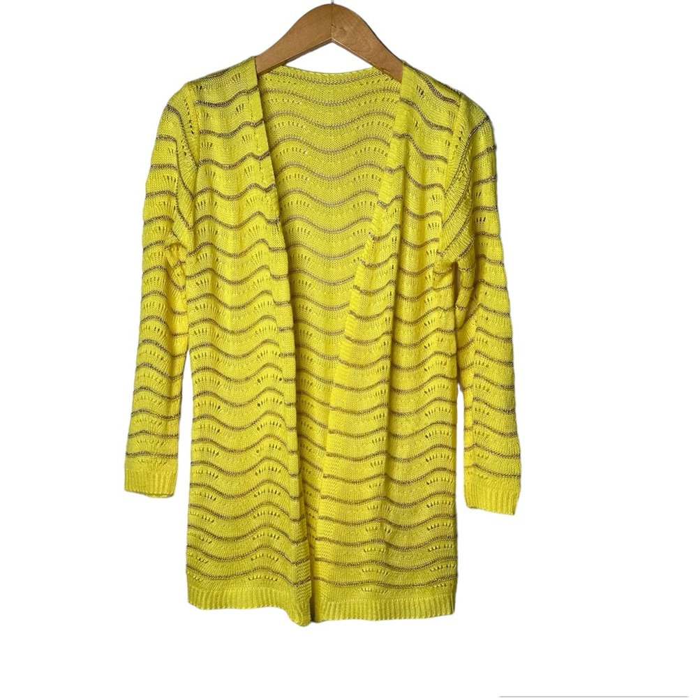 Womens Yellow Gold Open Front Sweater Small